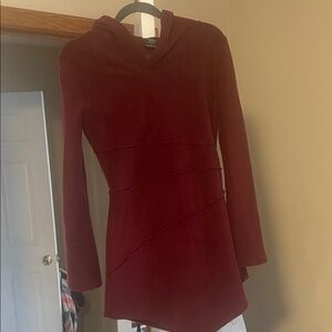 Etsy women’s wool Tunic Top in Deep Burgundy